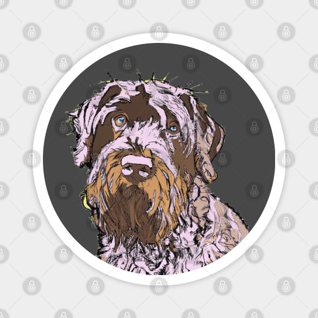 Wirehaired Pointing Griffons Pop Art - Dog Lover Gifts Magnet by PawPopArt